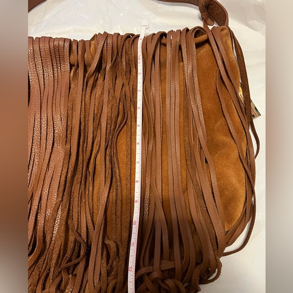 Vince Camuto Irene Fringe Hazelnut/Brown Leather Hobo - Picture 6 of 9
